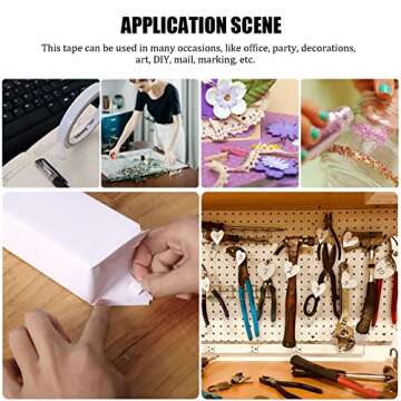 Double Sided Tape for Crafts, Double-Sided Tape for Arts, Scrapbook Supplies, Photography, Gifts Box, Scrapbooking, Card Making, Paper Backing, Tear-by-Hand, 6 Roll Heavy Duty Multi-Size Adhesive Tape