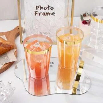 Gold Rimmed Disposable Cups 100 Pack for Upscale Events