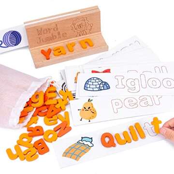 Educational Toys, Alphabet Flash Cards Spelling Learning Toys for Toddlers 3 4 5 Year Old Preschool ...
