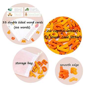 Educational Toys, Alphabet Flash Cards Spelling Learning Toys for Toddlers 3 4 5 Year Old Preschool ABC Matching Letter Flash Card Games for Kids 3-8 Years Old Boys Girls Gift