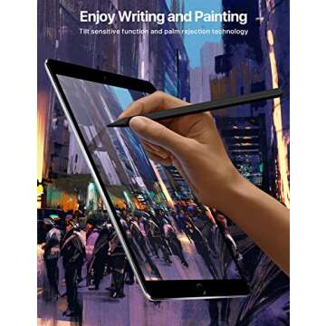 iPencil 2nd Generation with Magnetic Wireless Charging, 2X Fast Charge for Apple Ipad, Compatible with iPad Pro 11 in 1/2/3/4, iPad Pro 12.9 in 3/4/5/6, iPad Air 4/5, iPad Mini 6-Black