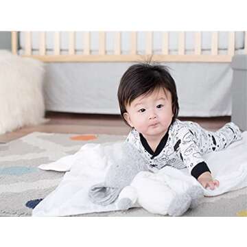 Baby Starters Little Me Plush Elephant Rattle with Welcome to The World Embroidery (White, 9 inch)