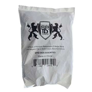 Specialist ID 15 Pack - Premium Retractable ID Badge Reels with Alligator clip - Solid Color Blanks ...