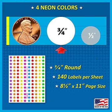 Pack of 1260 Happy Face Smiley Star Stickers for Rewards