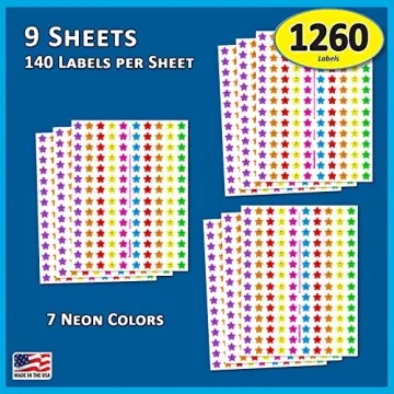 Pack of 1260 Happy Face Smiley Star Stickers for Rewards