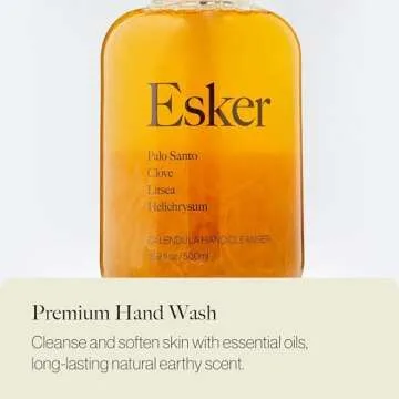 ESKER - Natural Calendula Hand Cleanser | Plant-Based, Cruelty-Free, Clean Beauty (16.9 fl oz | 500 ml - Glass)