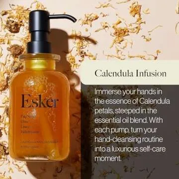 ESKER - Natural Calendula Hand Cleanser | Plant-Based, Cruelty-Free, Clean Beauty (16.9 fl oz | 500 ml - Glass)