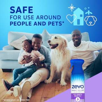 Zevo Flying Insect Bug Spray: Aerosol Spray Kills Fruit Flies, Gnats, Mosquitoes and Moths - for Indoor and Outdoor Use (3 Bottles)