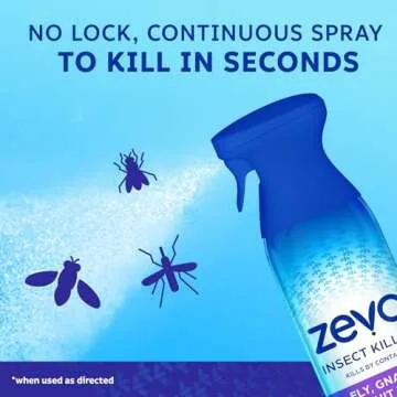 Zevo Flying Insect Bug Spray: Aerosol Spray Kills Fruit Flies, Gnats, Mosquitoes and Moths - for Indoor and Outdoor Use (3 Bottles)
