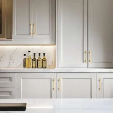 HOME EDIT 30 Pack 5 inch Gold Cabinet Handles Square Zinc-Alloy Pulls for Kitchen Dresser Closet and Bathroom Cabinets Hardware