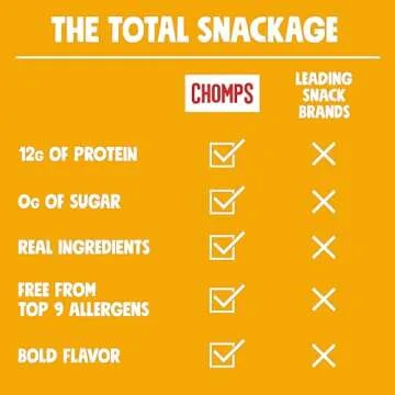 Chomps Original Turkey Jerky Meat Snack Sticks 10-Pack - Keto, Paleo, Low Carb, Whole30 Approved, 12g Lean Meat Protein, Gluten Free, Antibiotic Free, Zero Sugar Food