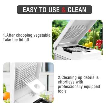 Vegetable Chopper: 10 in 1 Food Chopper - Onion Chopper Vegetable Slicer Cutter Dicer, Veggie Chopper with Container, 7 Blades, Kitchen Gadgets for Carrot Salad Garlic Potato Chopper