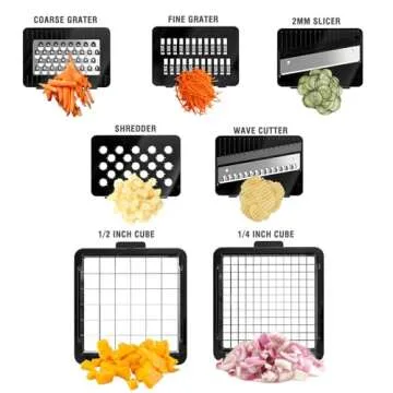 Vegetable Chopper: 10 in 1 Food Chopper - Onion Chopper Vegetable Slicer Cutter Dicer, Veggie Chopper with Container, 7 Blades, Kitchen Gadgets for Carrot Salad Garlic Potato Chopper