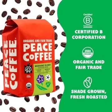 Peace Coffee Morning Glory Blend 20oz Organic Light Roast