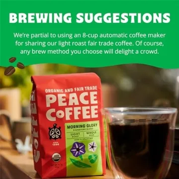 Peace Coffee Morning Glory Blend 20oz Organic Light Roast