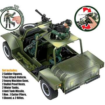 Click N' Play Military Fast Attack Vehicle Toy Set