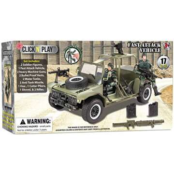 Click N' Play Military Fast Attack Vehicle Toy Set