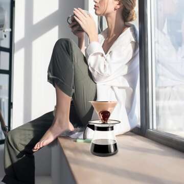 Savor Rich Coffee with ireum Stainless Steel Pour Over Maker