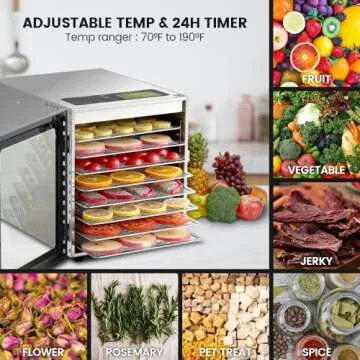 Cercker 8 Tray Food Dehydrator for Healthy Snacks and Treats