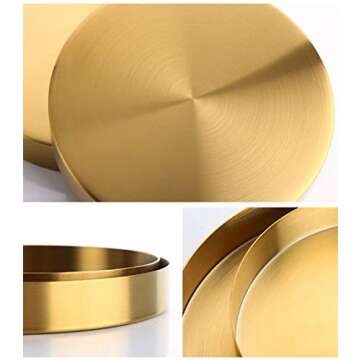 UniDes Round Brass Tray - Decorative Matte Brass 5.5 Inch