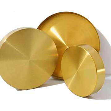 UniDes Round Brass Tray - Decorative Matte Brass 5.5 Inch