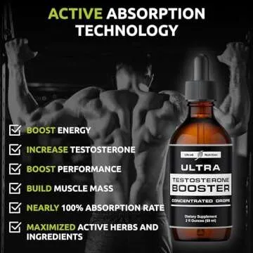 Ultra6 Nutrition Testosterone Booster for Men - Mens and Women Health Supplements - Supplement with Tongkat Ali + Tribulus Terrestris for Male Enhancement - Supports Muscle Recovery & Energy Boost