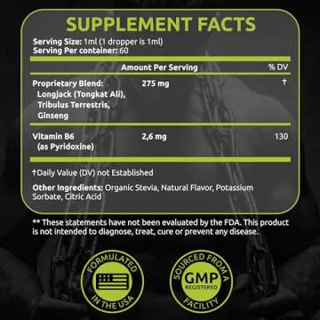 Ultra6 Nutrition Testosterone Booster for Men - Mens and Women Health Supplements - Supplement with Tongkat Ali + Tribulus Terrestris for Male Enhancement - Supports Muscle Recovery & Energy Boost