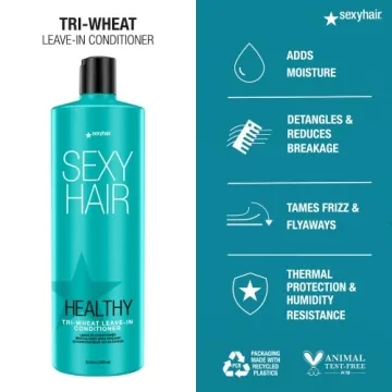 SexyHair Tri-Wheat Leave-In Conditioner 33.8 Oz - Detangle & Protect