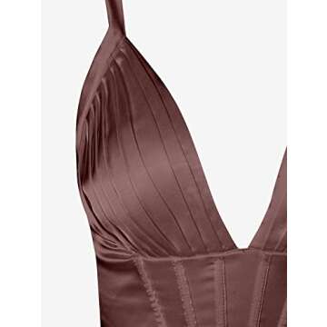 ZAFUL Fashion Silky Corset Midi Dress for Women