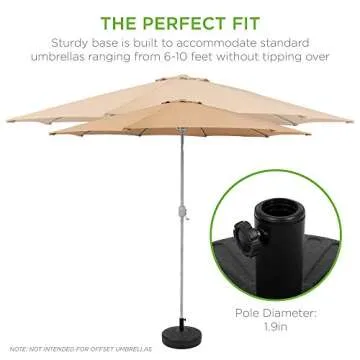 Best Choice Products Fillable Umbrella Base Stand Round Sunburst Plastic Patio Umbrella Base Stand, Pole Holder for Outdoor, Lawn w/ 55lbs Weight Capacity, Adjustment Knob