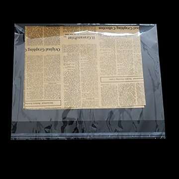 Clear Bags for 11x17 Art Prints, Photos, Acid Free Self Seal 11x17 Print Sleeves, Poster Sleeves 11x17, 50-Pack