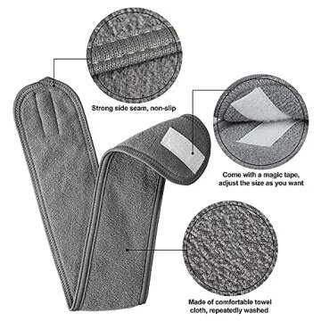 Denfany Spa Headband 3 Pack Adjustable for Makeup & Sport