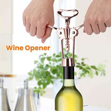 Godmorn Rose Gold Wine Bottle Opener - Cute & Stylish Corkscrew for Kitchen & Bars