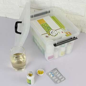 Ggbin 6 Quart Clear Latch Storage Box - 4 Pack for Organizing