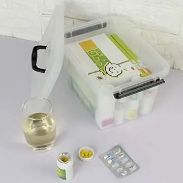 Ggbin 6 Quart Clear Latch Storage Box - 4 Pack for Organizing