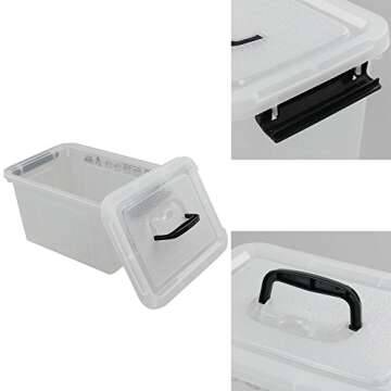 Ggbin 6 Quart Clear Latch Storage Box - 4 Pack for Organizing