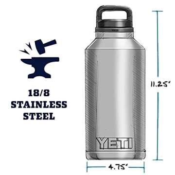 YETI Rambler 64 oz Bottle, Vacuum Insulated, Stainless Steel with Chug Cap, Harvest Red