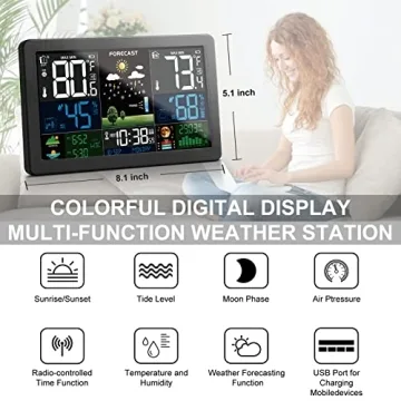 Weather Station Indoor Outdoor with Color Display