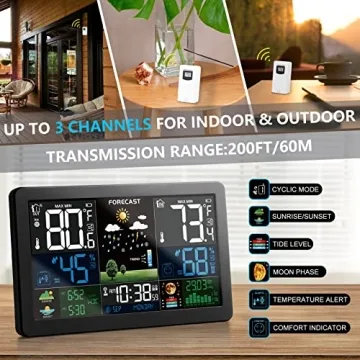 Weather Station Indoor Outdoor with Color Display