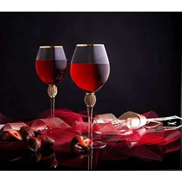 Trinkware Elegant Gold Rimmed Wine Glasses Set of 2