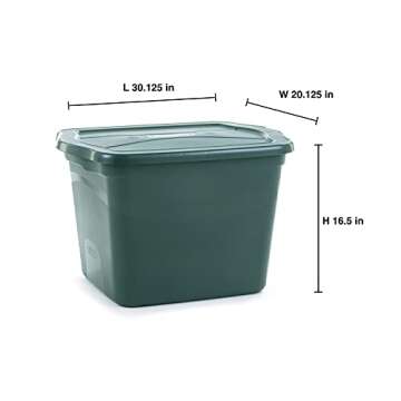 Rubbermaid ECOSense Storage Containers with Lids, Durable and Reusable Stackable Storage Bins for Ga...