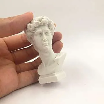 Ecacon 2.7″Greek Statues David Bust Statue, Home Decoration Sculpture for Room Décor, Art Decor,Aesthetic Desk,Pastel Room