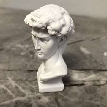 Ecacon 2.7″Greek Statues David Bust Statue, Home Decoration Sculpture for Room Décor, Art Decor,Aesthetic Desk,Pastel Room