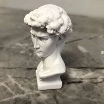 Ecacon 2.7″Greek Statues David Bust Statue, Home Decoration Sculpture for Room Décor, Art Decor,Aesthetic Desk,Pastel Room