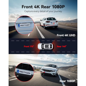 REDTIGER 4K Dual Dash Cam with GPS & WiFi