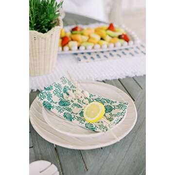 Mud Pie Raised Dot Long Platters (Large),White 8 1/2" x 16"