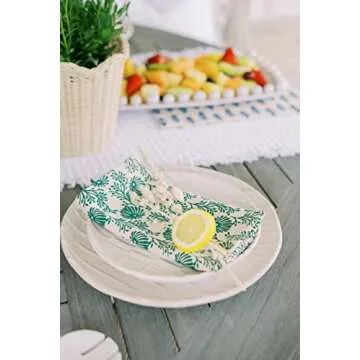 Mud Pie Raised Dot Long Platters (Large),White 8 1/2" x 16"