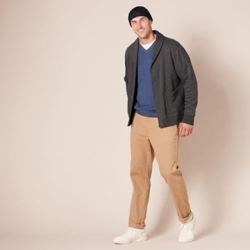 Amazon Essentials Men's V-Neck Sweater in Blue Heather