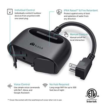 Kasa Apple HomeKit Outdoor Smart Plug - Smart Control & Durability