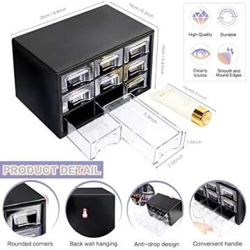Versatile Desk Storage Organizer with 9 Drawers